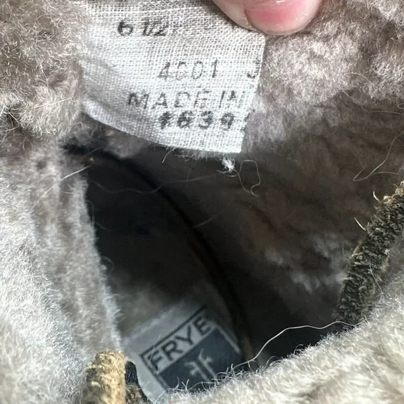 Frye Veronica Women's 6.5 Brown Leather Shearling Duck Boots Lace-Up Mid-Calf - Picture 11 of 12